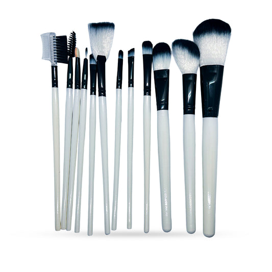 12-Piece White Makeup Brush Set
