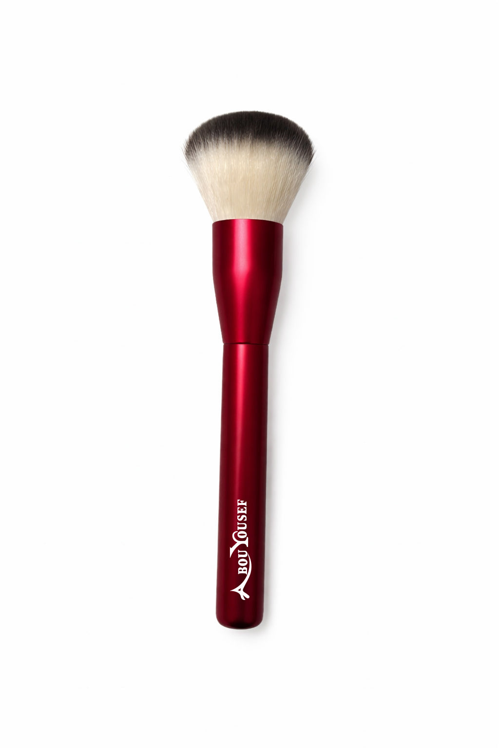 Makeup brush with red handle