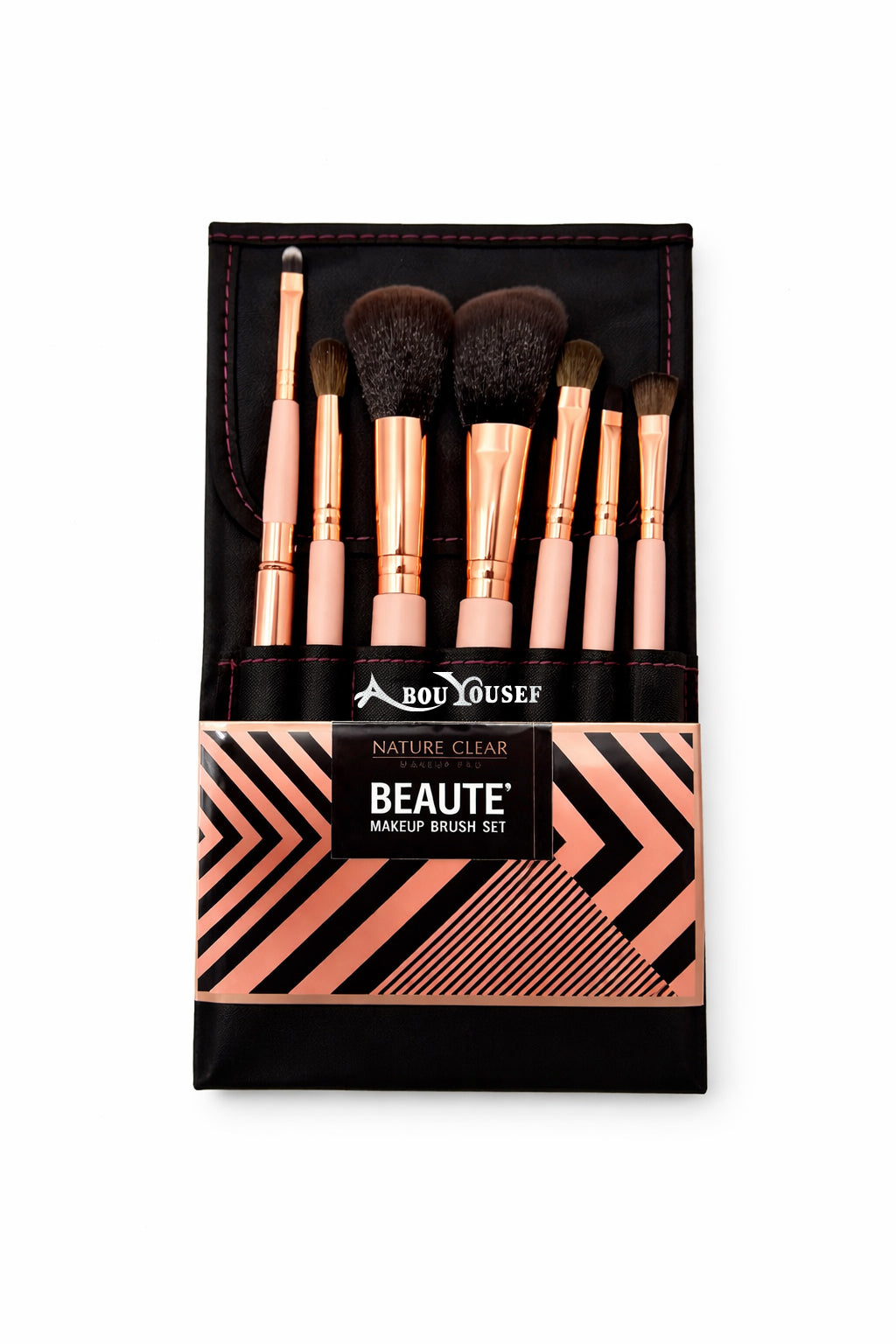 Rose gold makeup brush set