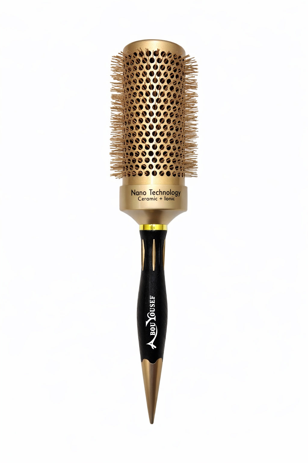 Gold and black professional hairbrush