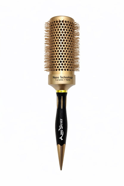 Gold and black professional hairbrush