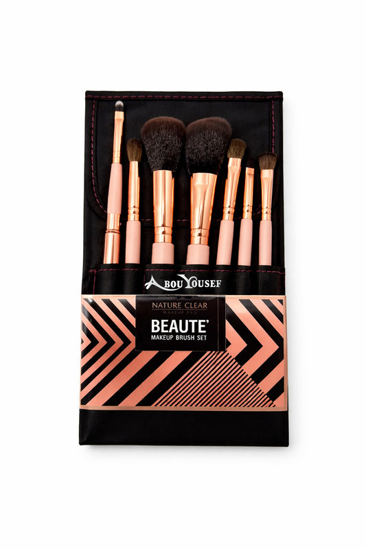 Rose gold makeup brush set