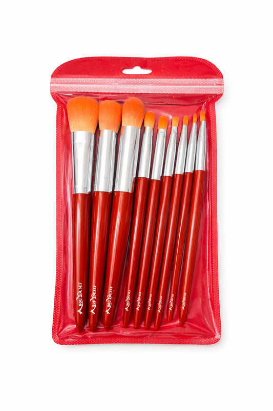 Red Makeup Brush Set