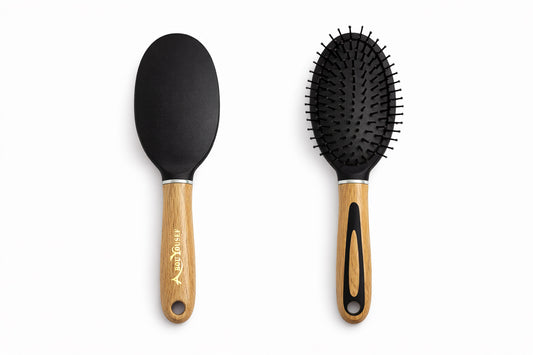 Hairbrushes with wooden handles